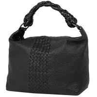 Bottega Veneta Intrecciato Shoulder Bag Hobo Woven Nappa Leather Black